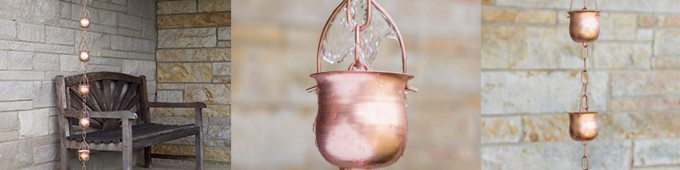 Copper Rain Chains Porch